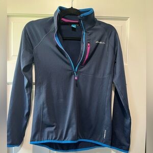 Eddie Bauer Navy Quarter-Zip Base Layer
